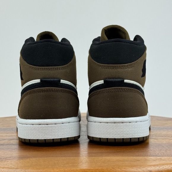 Womens Nike Air Jordan 1 Mid SE Olive Toe‎ Basketball Shoes Sneakers Size 9 M - Picture 8 of 12